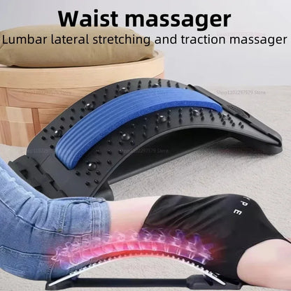 Home back and waist stretching equipment, yoga fitness back traction and back stretcher, waist stretching massager