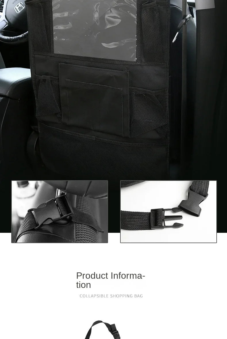 Car Backseat Organizer with Tablet Holder - Multi-Pocket Storage & Seat Protector for Kids/Pets