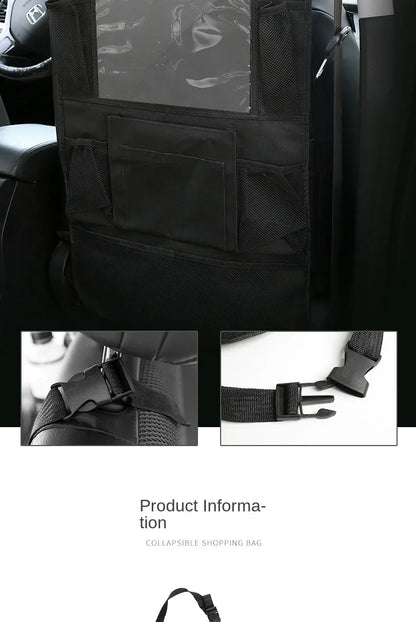 Car Backseat Organizer with Tablet Holder - Multi-Pocket Storage & Seat Protector for Kids/Pets
