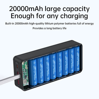 DIY 16x18650 Power Bank Case QC3.0/0C2.0/AFC/FCP/SCP 22.5W+15W Micro USB Type C 22.5W Fast Charging for Mobile Phones