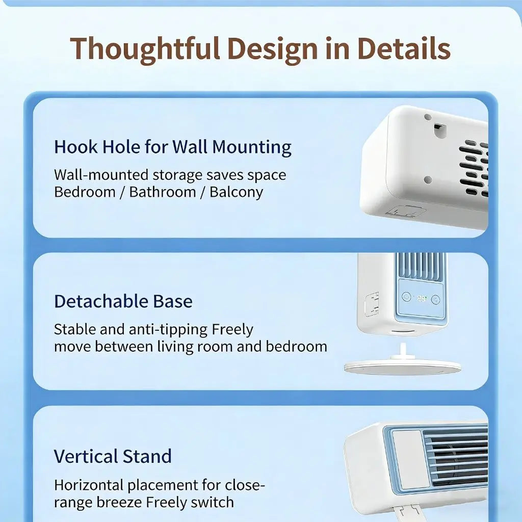 Portable Air Cooling Fans Desktop Tower Fan with Digital Panel 120°scillating Wall Mount & Standing Fans for Home, Office, Dorm