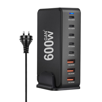 GaN  600W New Fast Charge 3.0 USB-C Charger with 8 Ports 5C3A PD, Portable and Suitable for Tablets