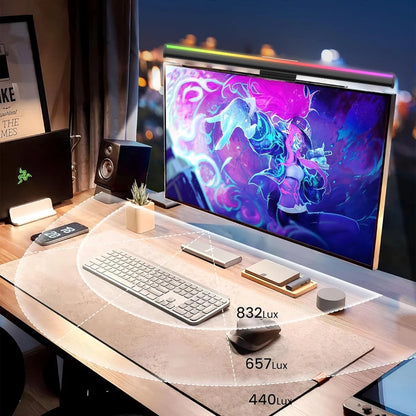 Monitor Light Bar RGB Lightbar Atmosphere USB LED Screen Hanging Setup Dimming For Game Room Desk Lamp Night Light Accessories