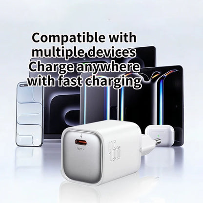 GaN Charger 45W EU Plug PD Charge USB-C Charger Fast Charging For iPhone 17 16 15 Pro Max Laptop Phone Charger