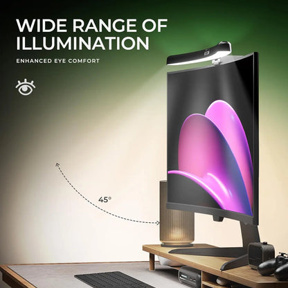 Monitor Light Bar Curved, RGB Backlight, Computer Screen Lamp Dual Light Source with Touch Control Home Office Gaming Desk Lamp