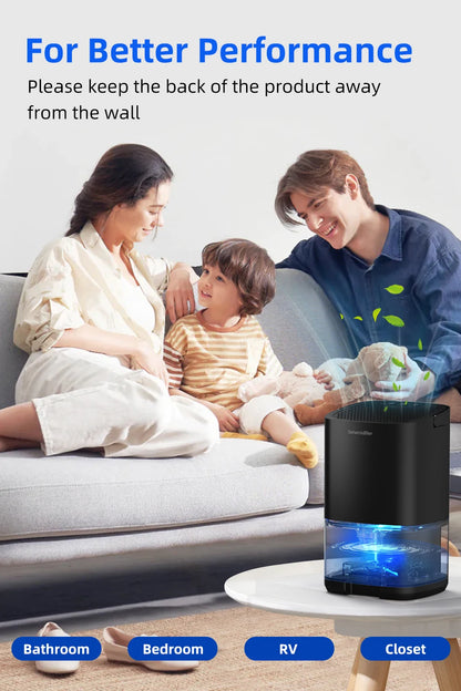 1pc 1000ml Portable Dehumidifier for Home Office and RV Eliminate Damp Mold and Moisture Easy to Use and Energy Efficient