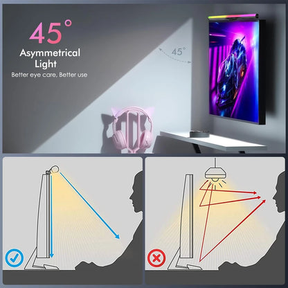 Monitor Light Bar RGB Lightbar Atmosphere USB LED Screen Hanging Setup Dimming For Game Room Desk Lamp Night Light Accessories