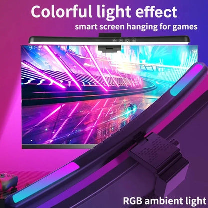 Monitor Light Bar Curved, RGB Backlight, Computer Screen Lamp Dual Light Source with Touch Control Home Office Gaming Desk Lamp